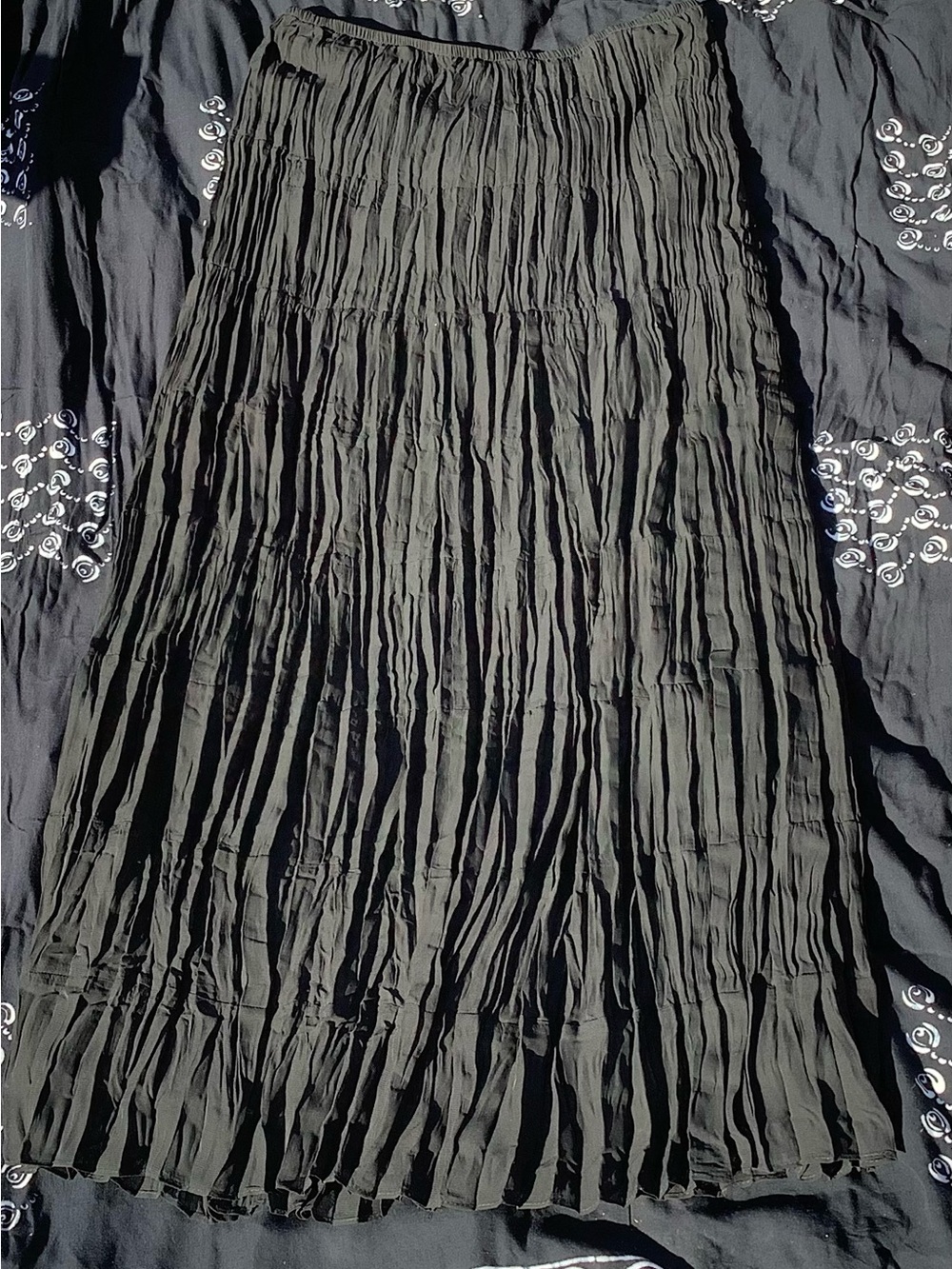 Black Crinkle Maxi Skirt